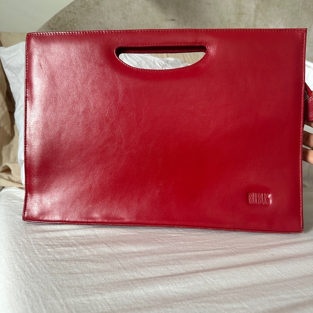 Vintage Bill Blass Elegant Red Leather Handbag